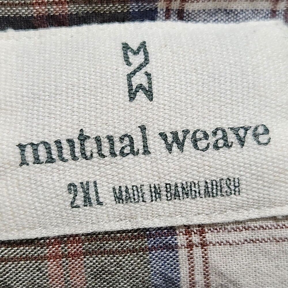 Mutual Weave Shirt Size 2XL Plaid Button Up Short Sleeve - Picture 6 of 8